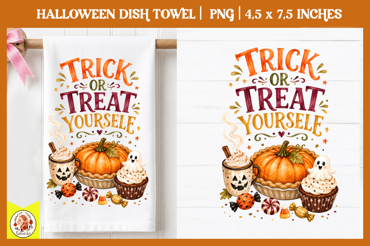 Halloween dish towel PNG| Cute Spooky Designs