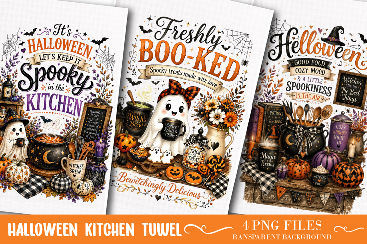 Halloween Kitchen Towel Sublimation Designs