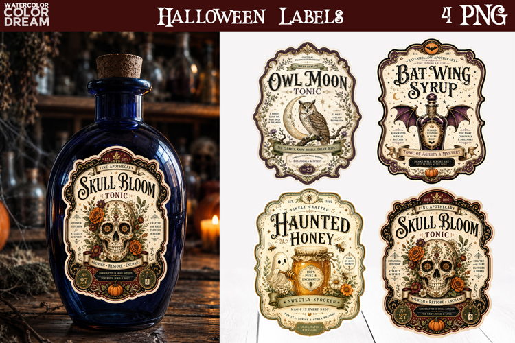 Apothecary Labels | Halloween Potion Sublimation