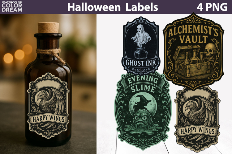 Vintage Halloween Labels | Potion Apothecary Label Stickers