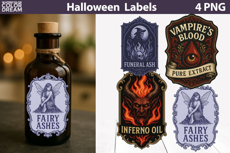 Vintage Halloween Labels | Potion Apothecary Label Stickers example image 1