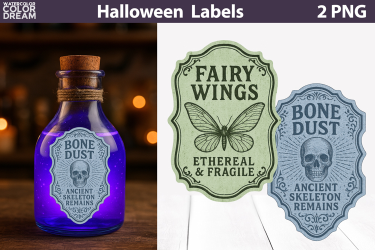 Vintage Halloween Bottle Labels | Potion Apothecary Stickers