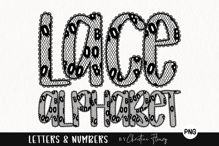 Boo Halloween Lace PNG Alphabet |Sublimation Font