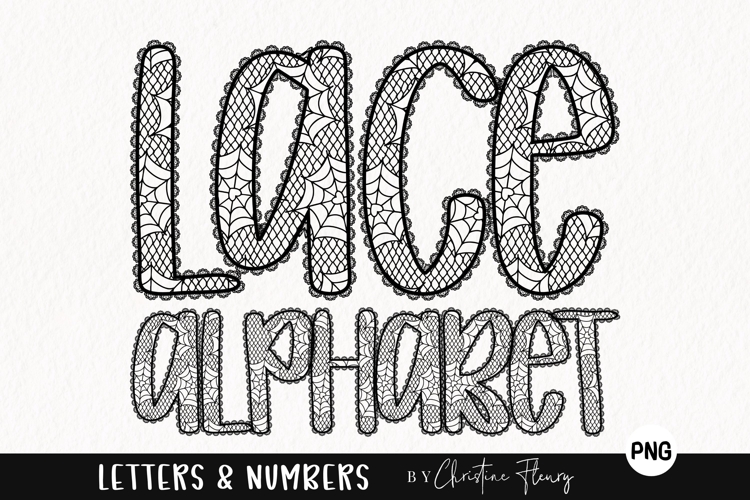 Webs Halloween Lace PNG Alphabet |Sublimation Font