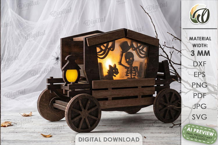 Halloween Lantern House Laser Cut. Candle Holder SVG