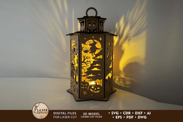 Halloween Lantern - Tea Light Box - Haunted Candle Holder