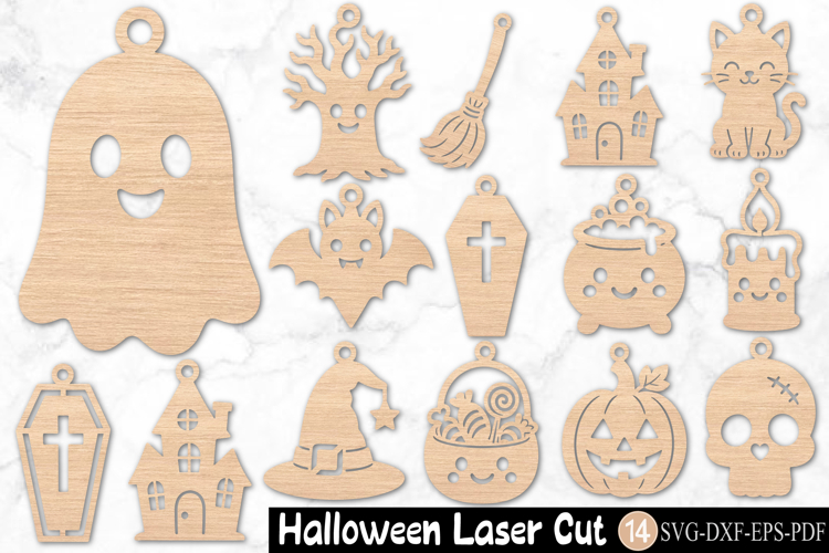Halloween Laser Cut Bundle SVG example image 1