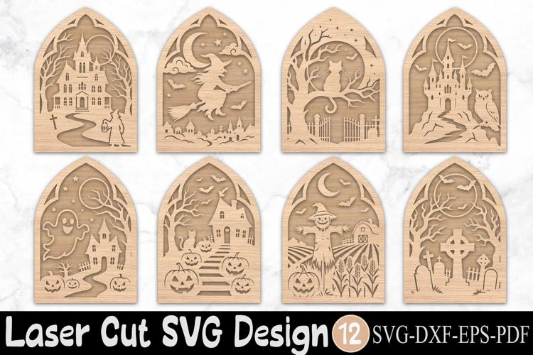 Halloween Laser Cut File SVG Bundle example image 1