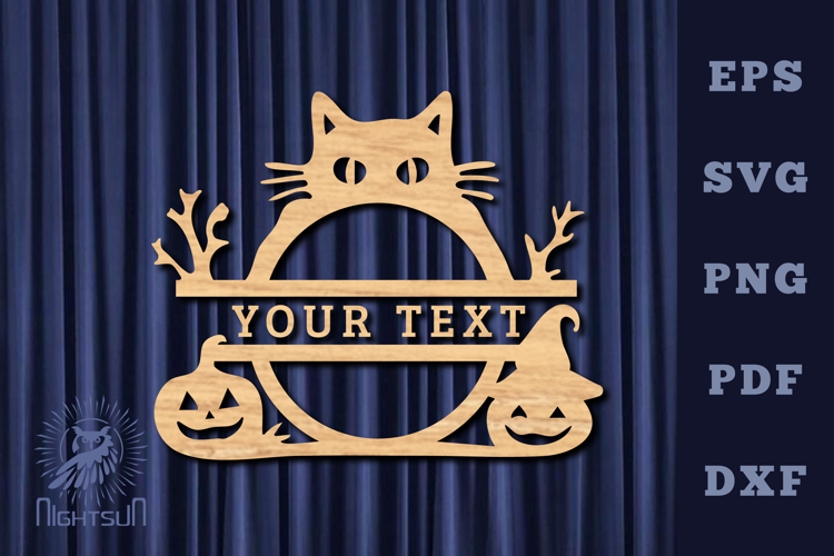 Halloween Lasercut Split Monogram SVG example image 1