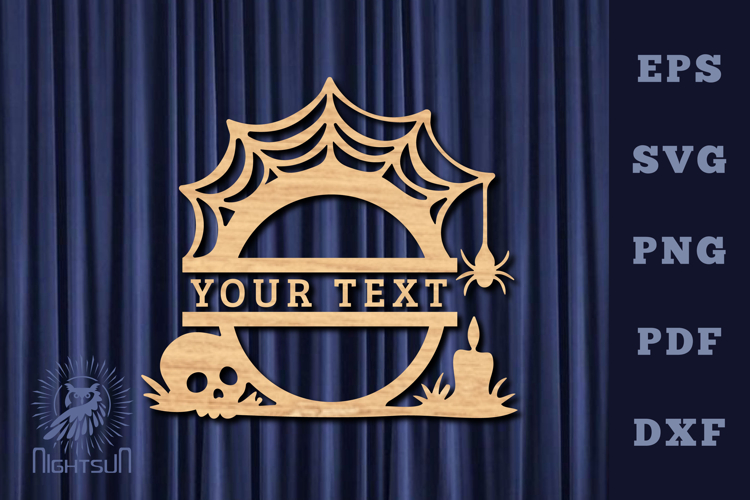 Halloween Lasercut Split Monogram SVG example image 1