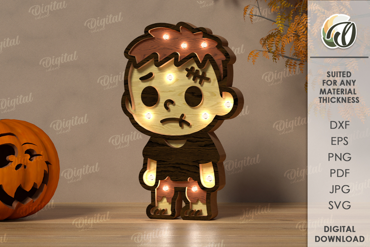 Halloween Led Nightlight Lasercut. Halloween Night Lamp SVG