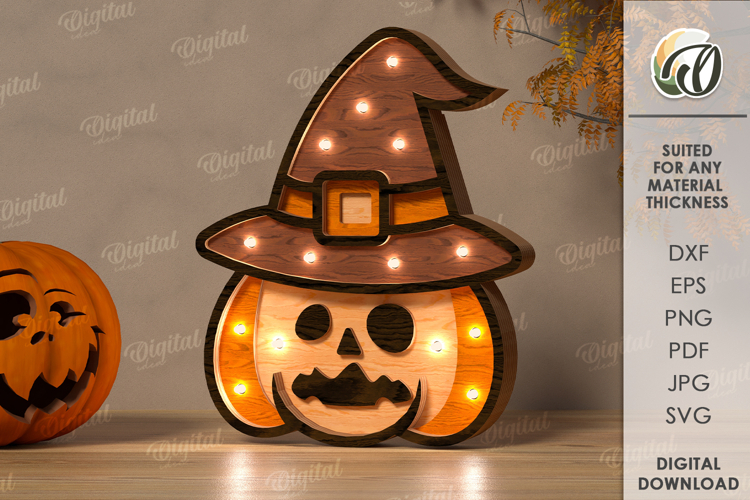 Halloween Led Nightlight Lasercut. Halloween Night Lamp SVG