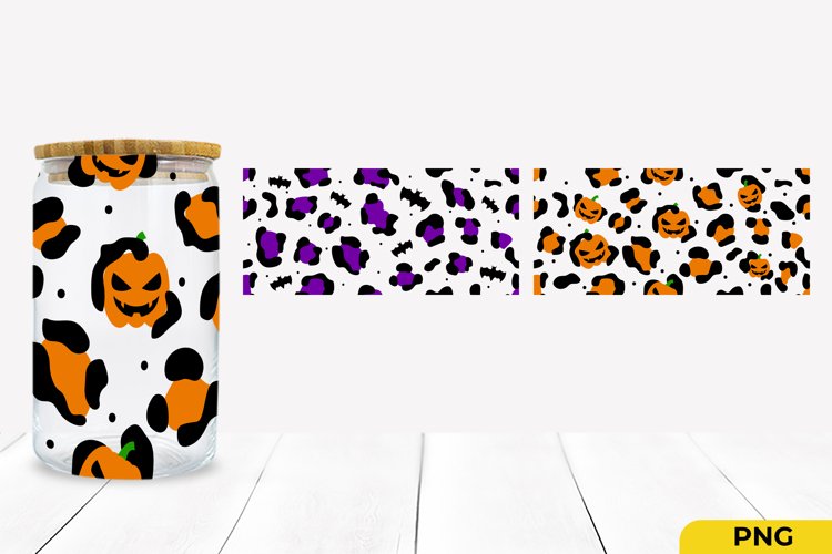 Halloween Leopard Can Glass Wrap Libbey SVG example image 1
