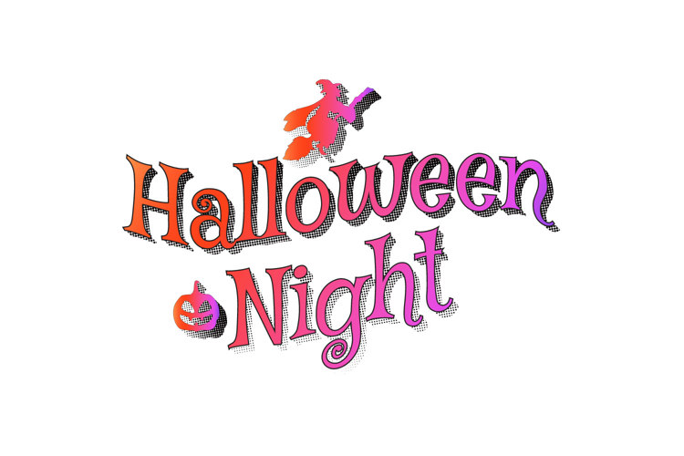 Halloween lettering typography art concept