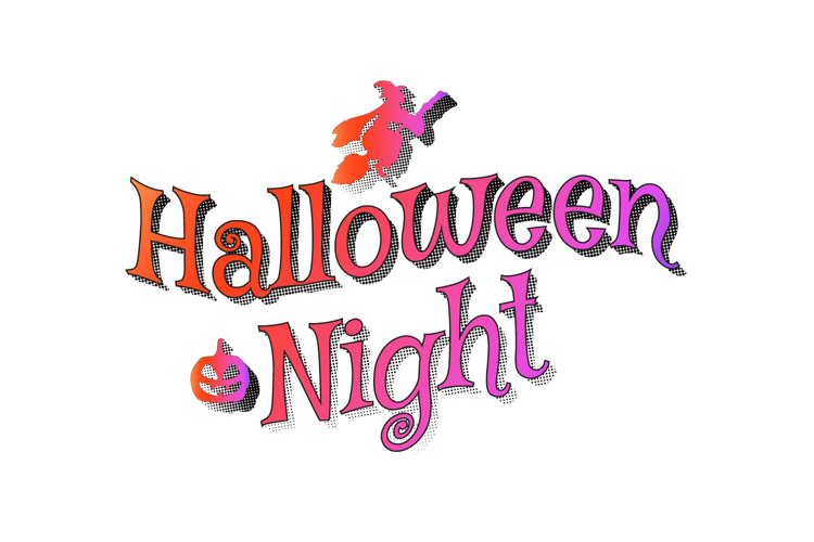 Halloween lettering typography art concept