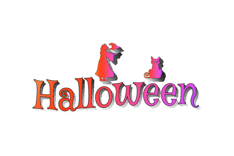 Halloween lettering typography art design