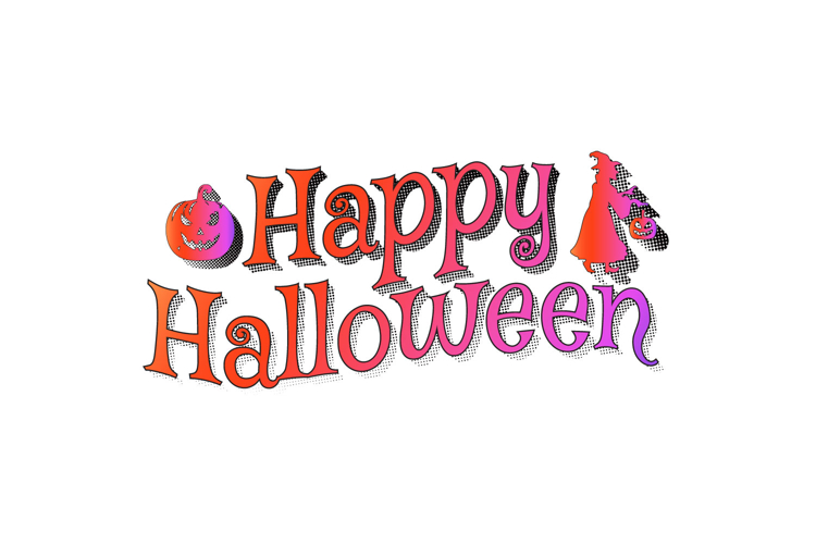 Halloween lettering typography art graphic
