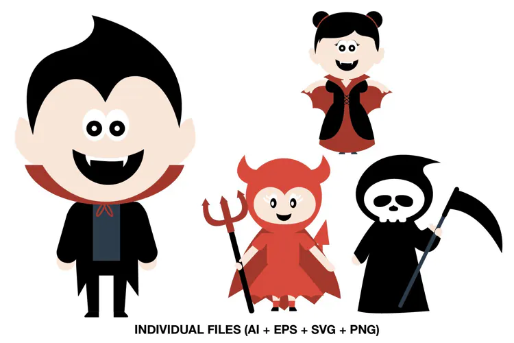 Halloween Vampire Clipart PNG, Devil and Grim Reaper