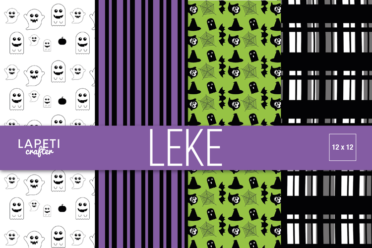 Halloween Digital Papers, Cute Ghost Scrapbook Paper
