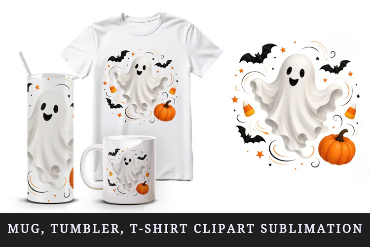 Halloween tumbler, mug wrap, clipart sublimation design
