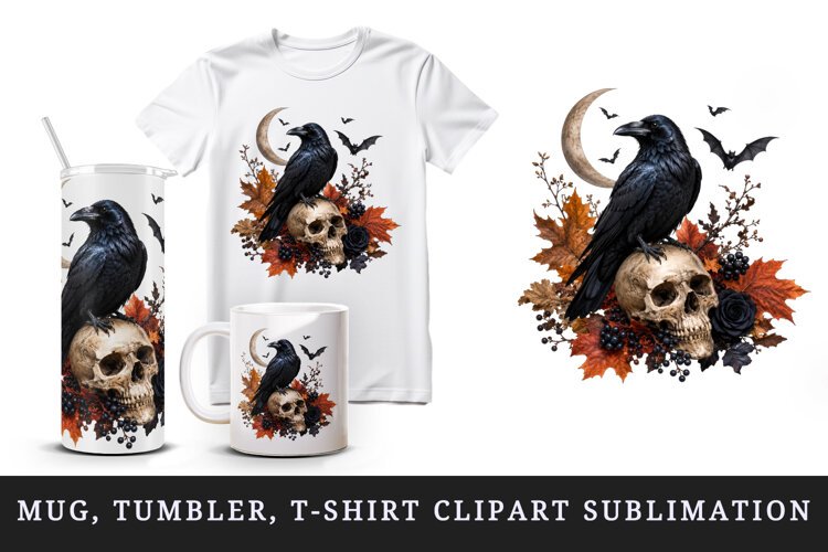 Halloween tumbler, mug wrap, clipart sublimation design example image 1