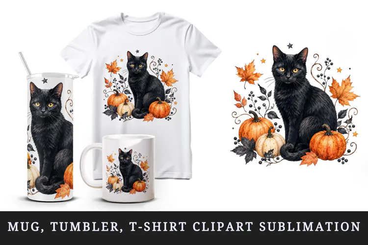 Halloween tumbler, mug wrap, clipart sublimation design