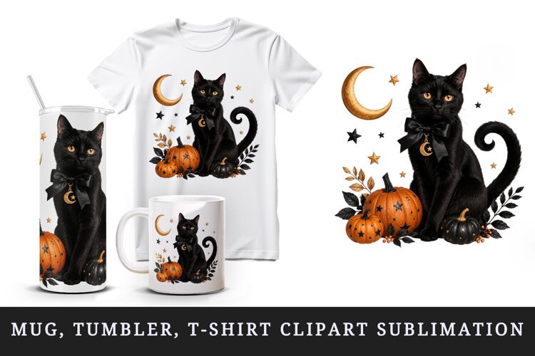 Halloween tumbler, mug wrap, clipart sublimation design example image 1