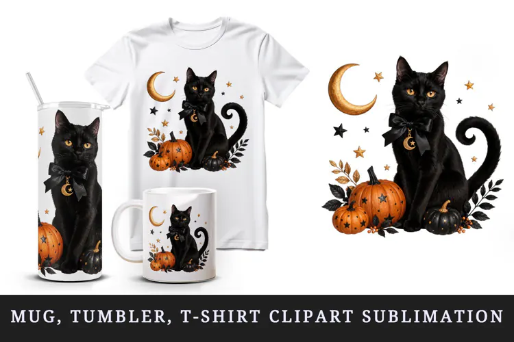 Halloween tumbler, mug wrap, clipart sublimation design