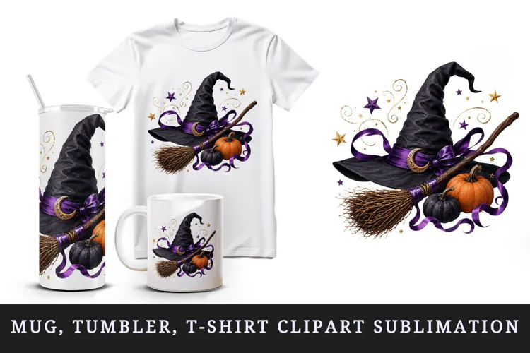 Halloween tumbler, mug wrap, clipart sublimation design