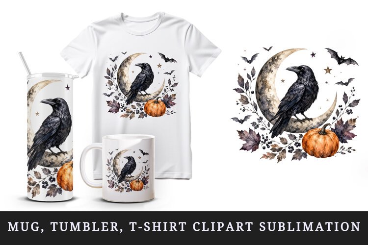Halloween tumbler, mug wrap, clipart sublimation design example image 1