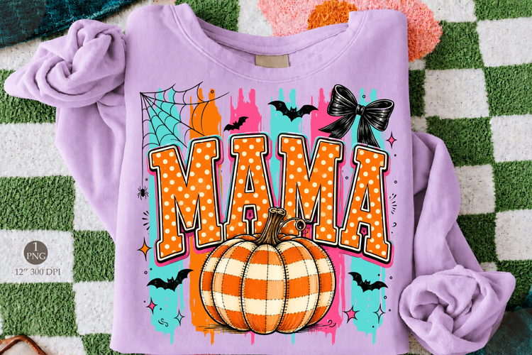 Halloween Mama PNG,Retro Mom Shirt Design