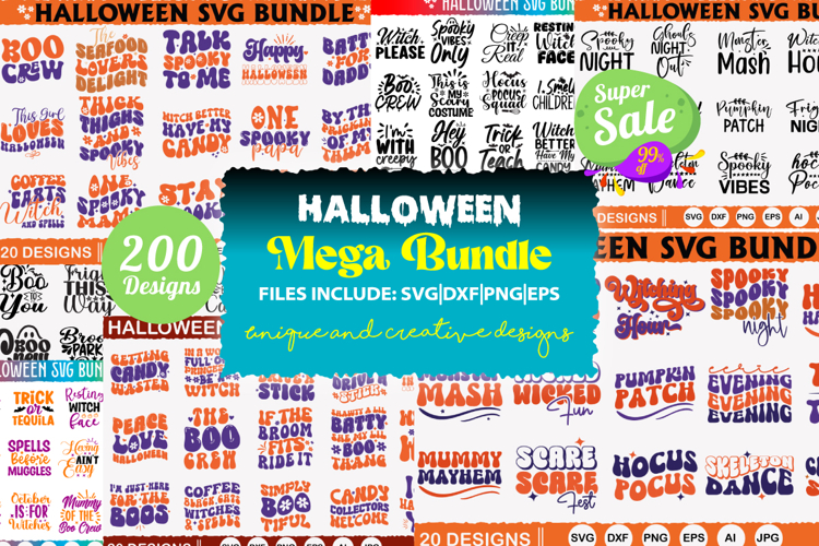 Halloween Super Mega Bundle, Halloween 200 Designs