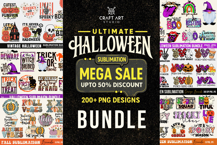 Ultimate Halloween Mega Sublimation Bundle - Halloween PNG