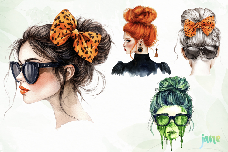 Messy Bun Clipart Image 9