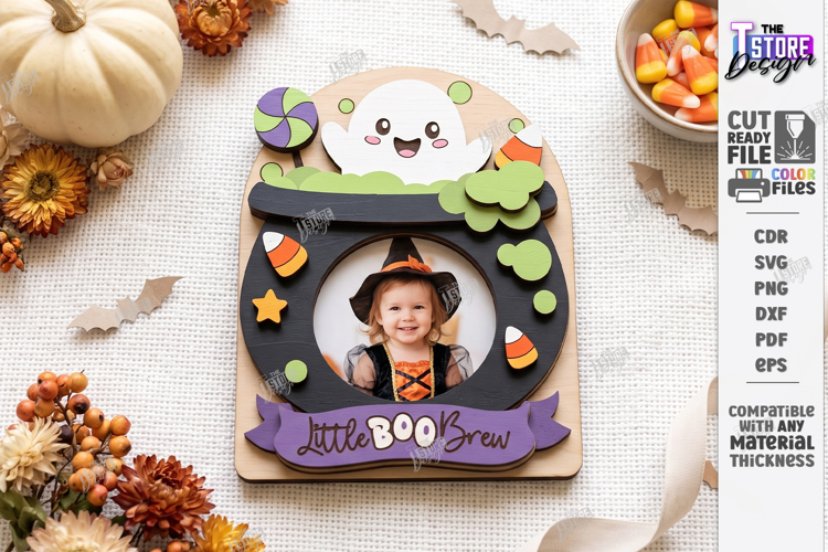 Halloween Mini Photo Frame Laser Cut | Cauldron Laser | CNC
