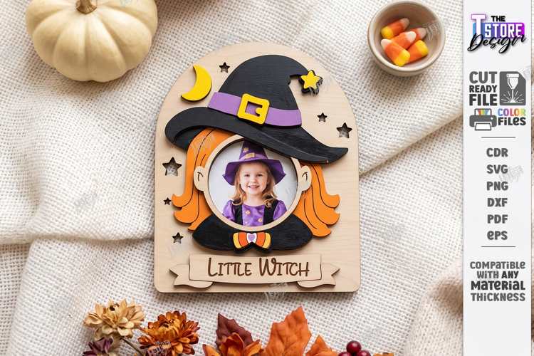 Halloween Mini Photo Frame Laser Cut | Witch Laser | CNC