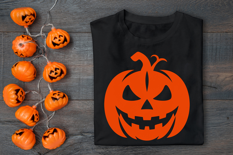 Halloween Pumpkin Silhouette SVG Cut File. Scary Pumpkin SVG