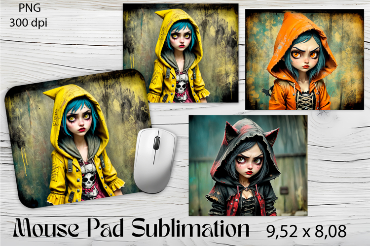 Little GIRL grunge style Mouse Pad Sublimation png