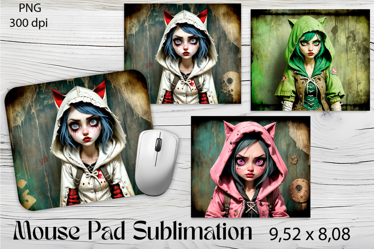 Little GIRL grunge style Mouse Pad Sublimation png