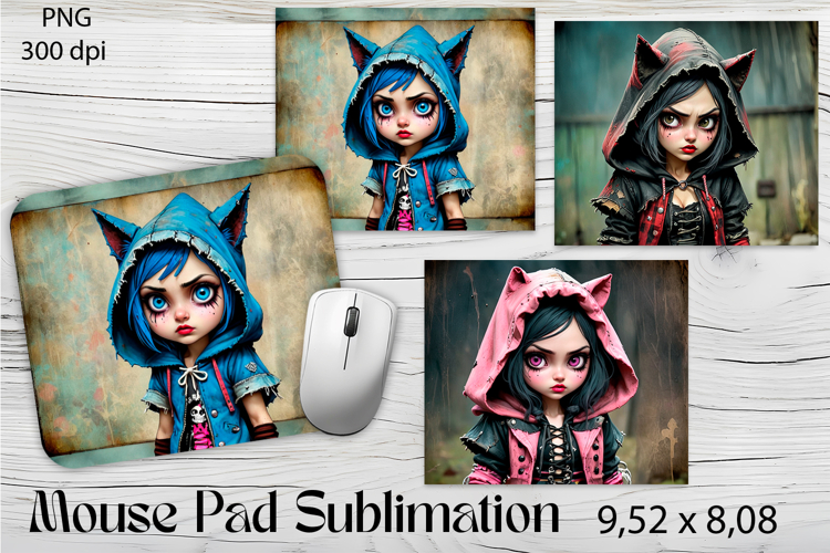 Little GIRL grunge style Mouse Pad Sublimation png