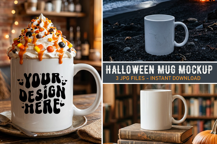 Halloween Mug Mockup JPG, Halloween Mockup, Fall Mockup
