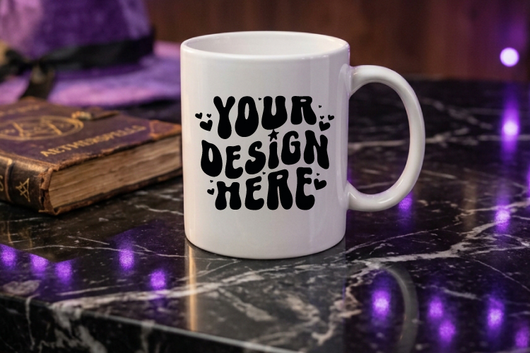Halloween Ceramic Mug Mockup | Styled Product Display