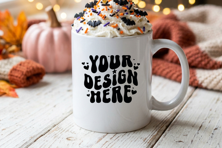 Halloween Mug Mockup, Halloween Mockup JPG