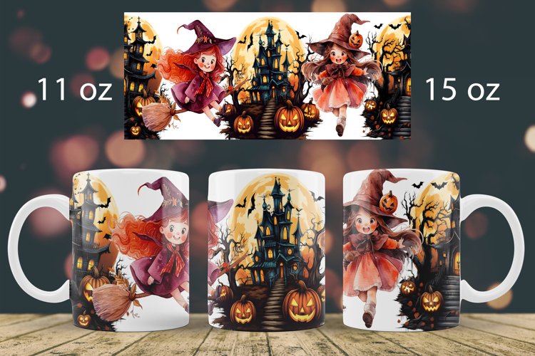 Halloween mug wrap design Witch mug Sublimation (2841903)