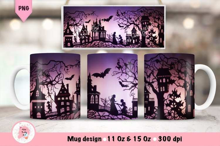 Halloween Mug Wrap 11 oz and 15 oz | Halloween Sublimation