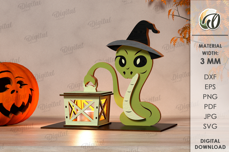 Halloween Night Lantern Laser Cut. Halloween Lamp SVG