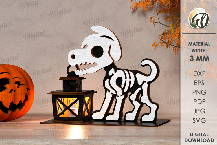Halloween Night Lantern Laser Cut. Halloween Lamp SVG