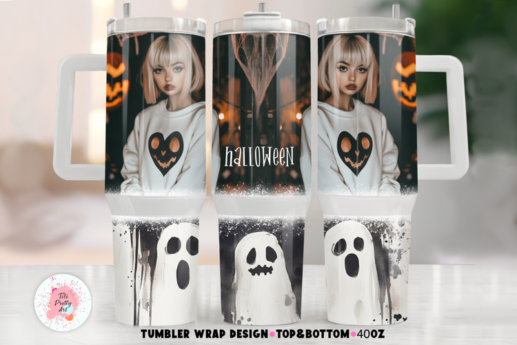 Halloween Night Trick Or Treat 40 oz Tumbler Wrap Design