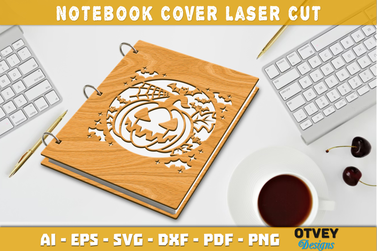 Halloween Notebook Cover Laser Cut | Wooden Notebook Cover