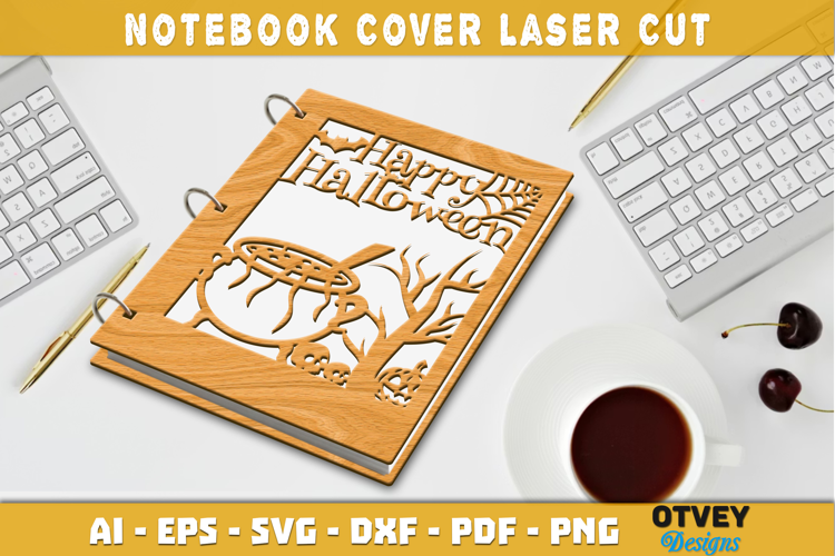 Halloween Notebook Cover Laser Cut | Wooden Notebook Cover